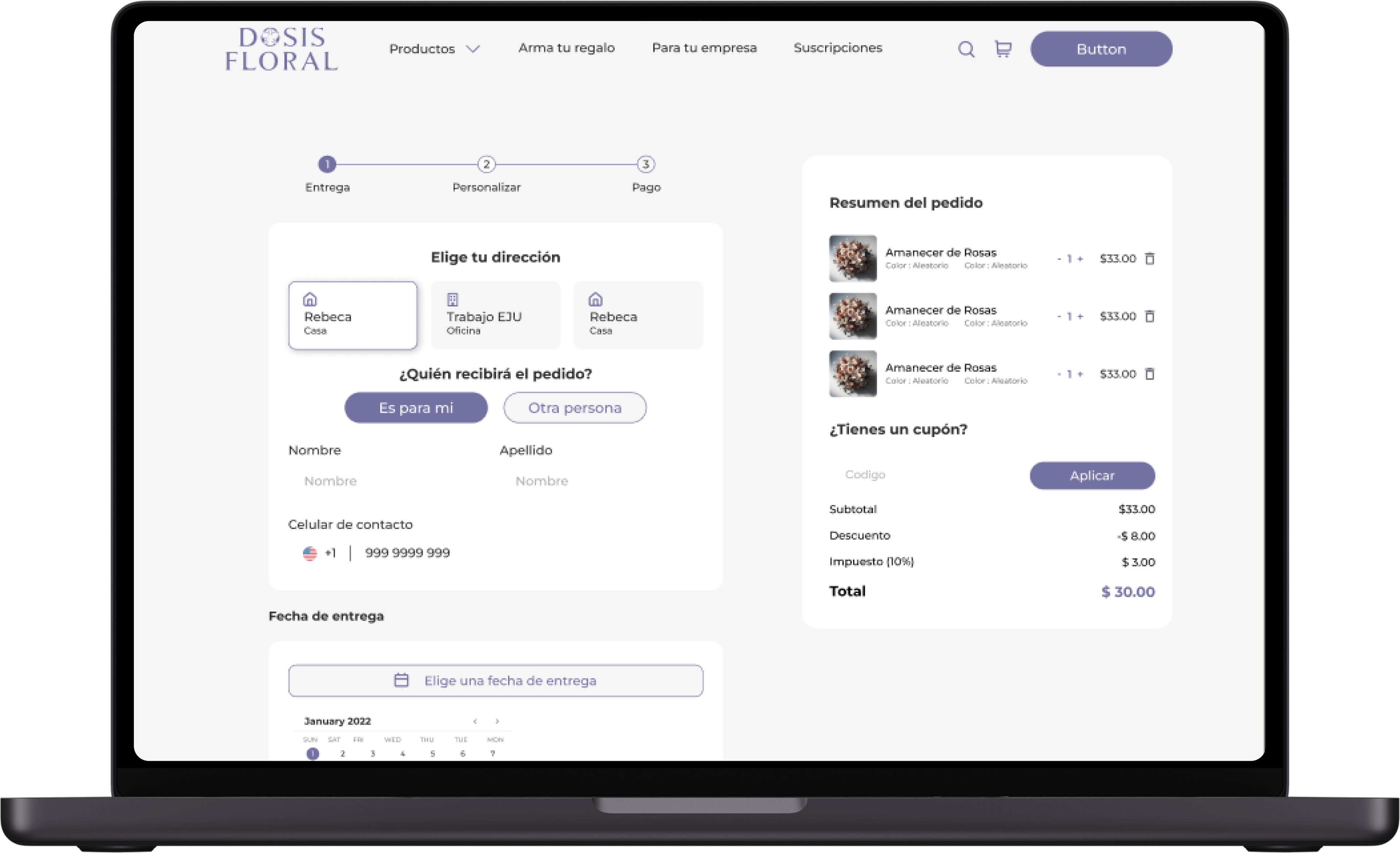 Dosis Floral Detalles de envío