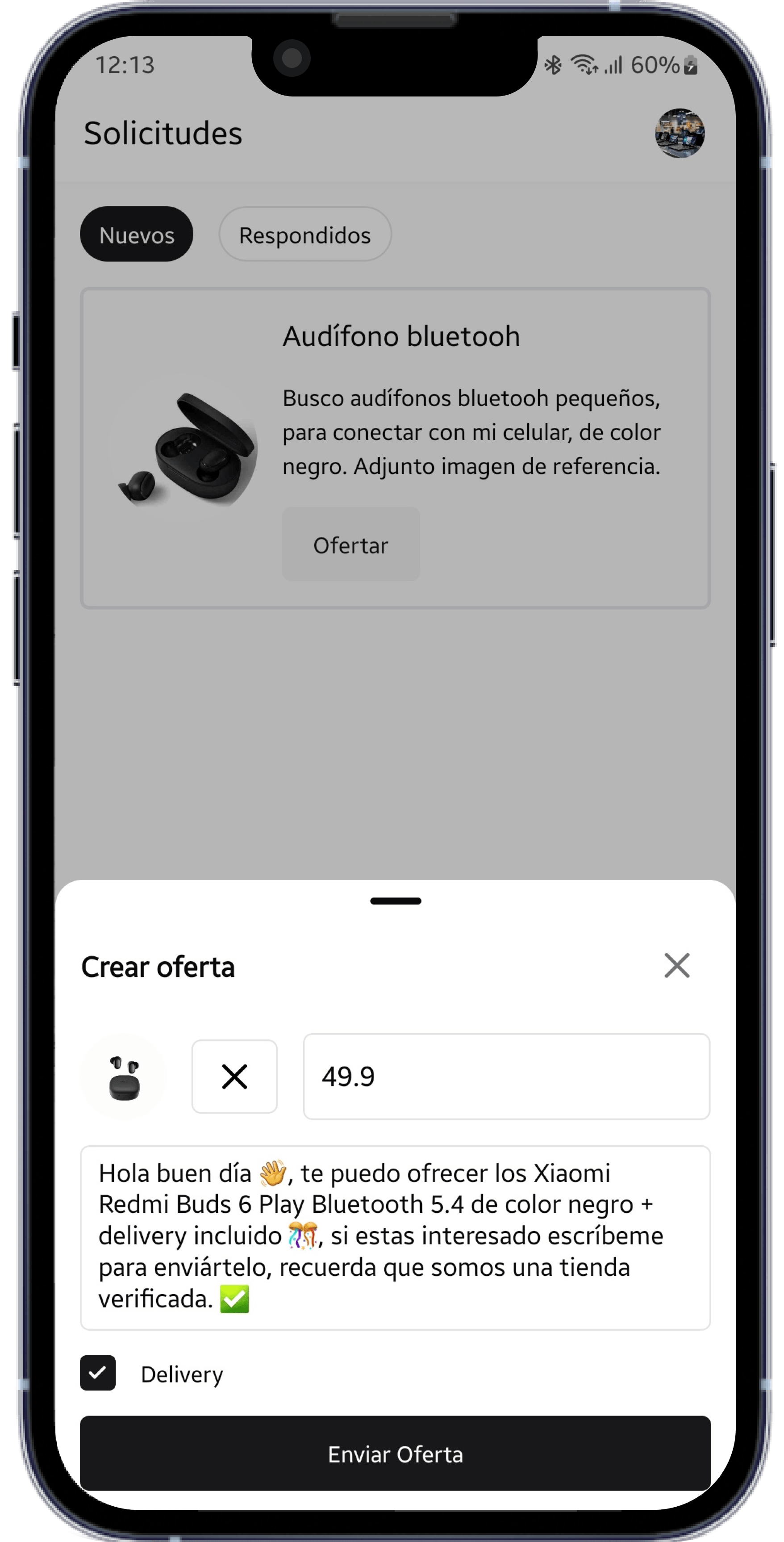 LocalChat crear oferta