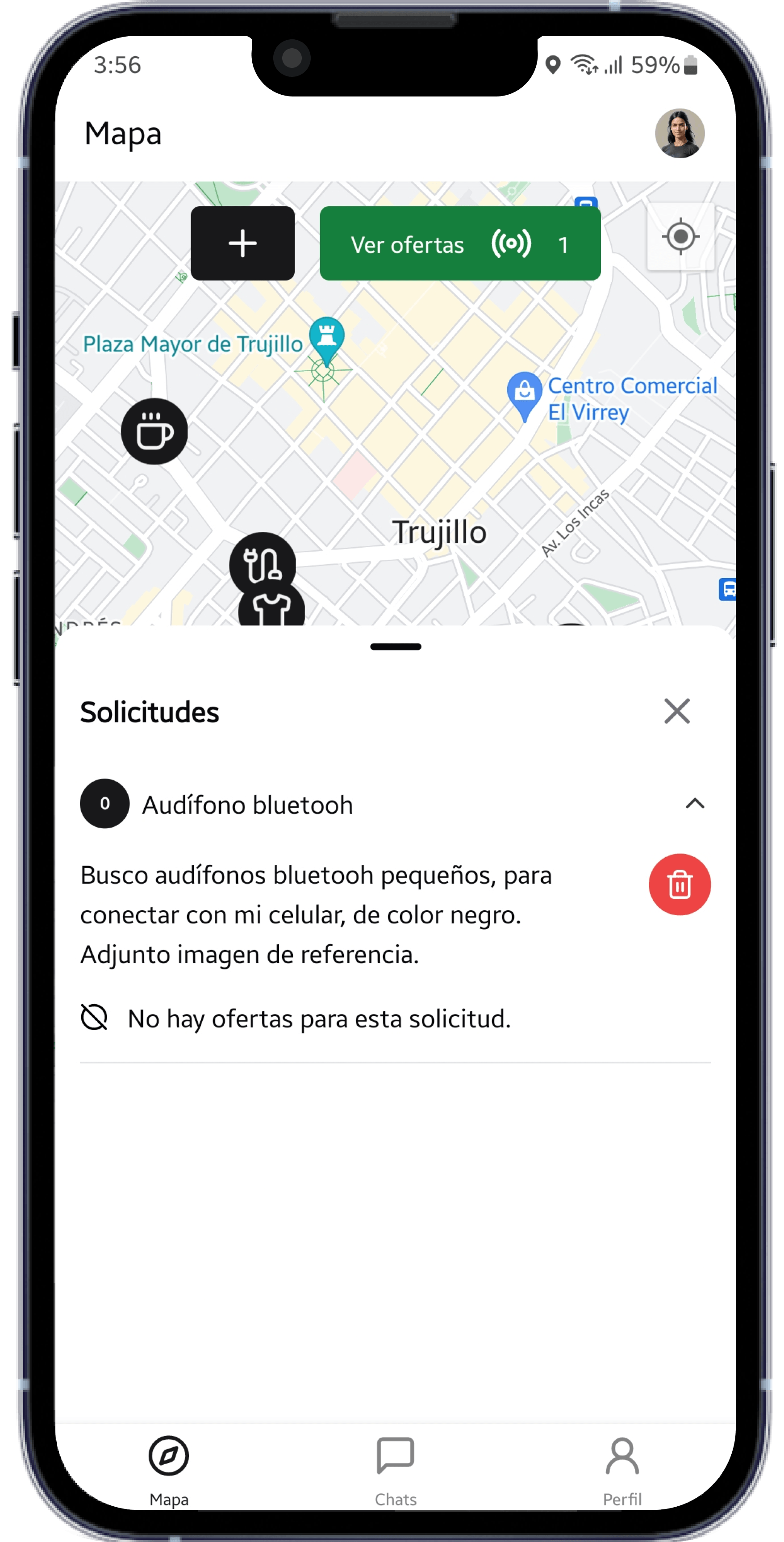 LocalChat ver solicitudes creadas